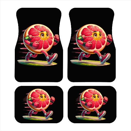 Running Grapefruit Power – Sporty Citrus in Motion Car Mats