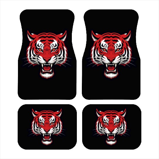 Savage Red Tiger Head – Fierce Wild Beast Car Mats