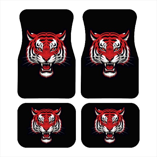 Savage Red Tiger Head – Fierce Wild Beast Car Mats