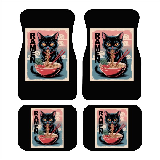 Ramen Cat Japanese Style Car Mats