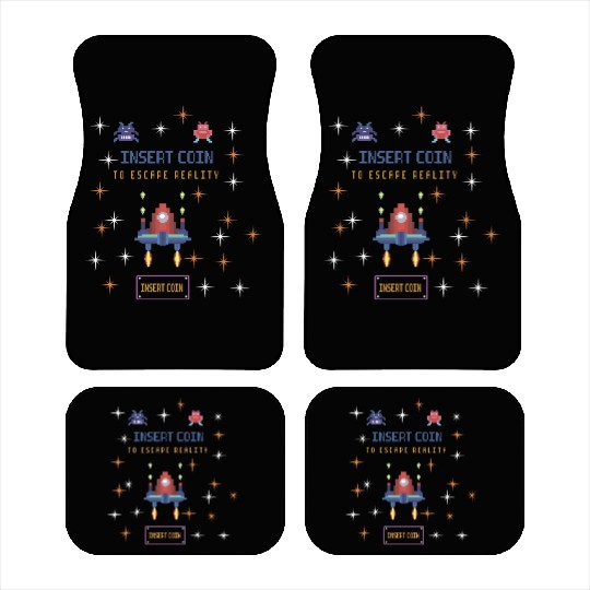 Retro Gamer Car Mats - Insert Coin to Escape Reality