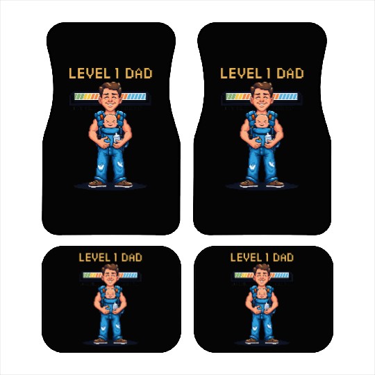 Funny Retro Gamer Dad Pixel Art Father's Day Gift Car Mats