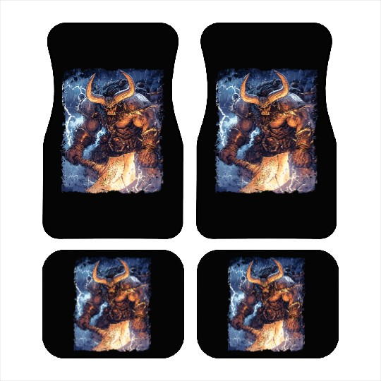 Storm Warrior with Axe and Primal Fury Car Mats