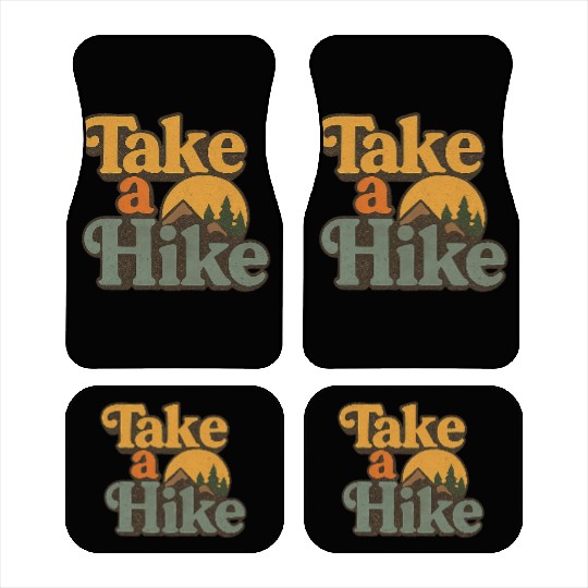 Take A Hike Retro Mountain Car Mats