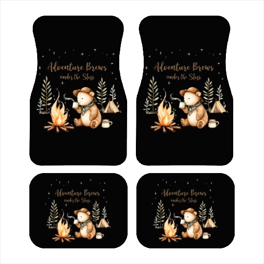 Adventure Brews Bear - Cozy Camp Night Car Mats
