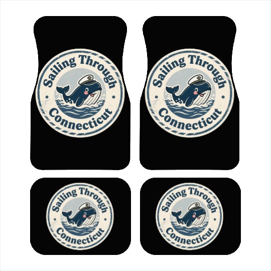 Connecticut Whale Captain Design Car Mats