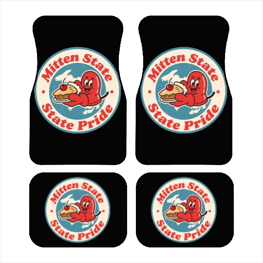 Great Lakes Charm Michigan Mitten Vintage Style Car Mats