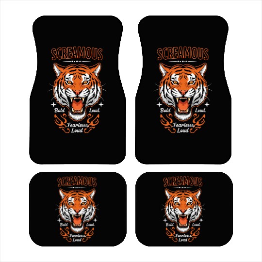 Bold, fearless, and loud tiger design Car Mats