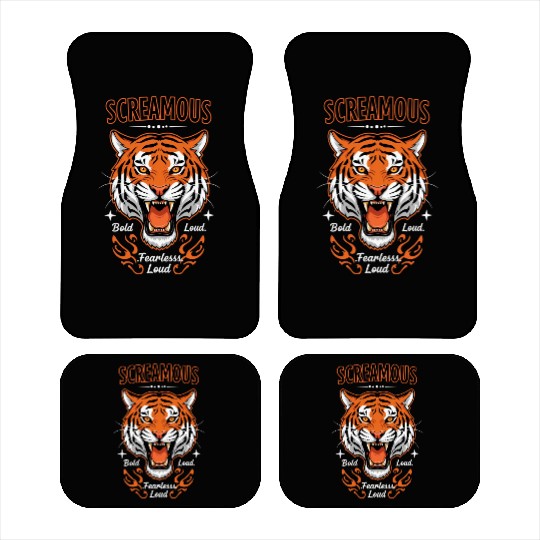 Bold, fearless, and loud tiger design Car Mats