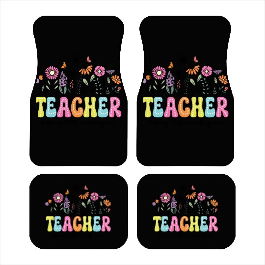 Teacher Flower Floral Dalmatian Dots Car Mats