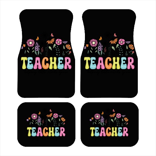 Teacher Flower Floral Dalmatian Dots Car Mats