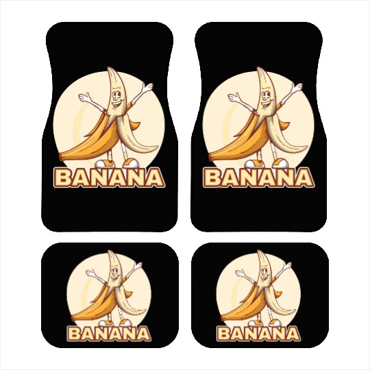 Playful Banana Character Illustration Car Mats