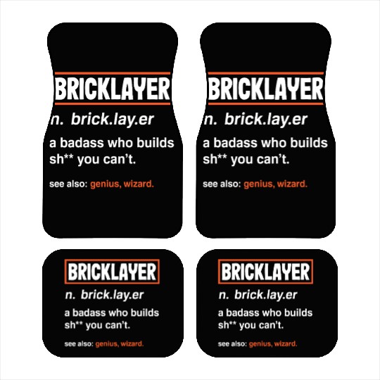 Bricklayer Definition Genius Wizard Humor Car Mats