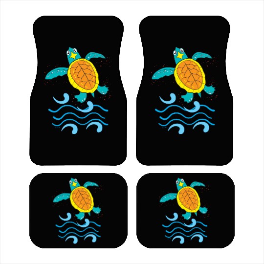 Cute Hawksbill Baby Sea Turtle Car Mats