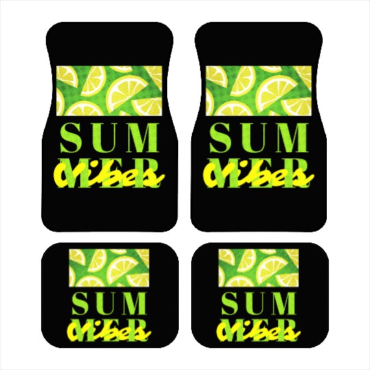 Lemon Fresh Summer Mood – Minimalist Citrus Art Car Mats