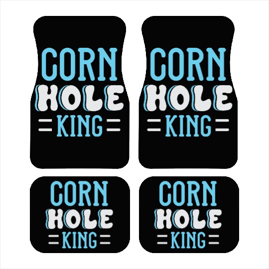 Cornhole King Distressed Badge Car Mats