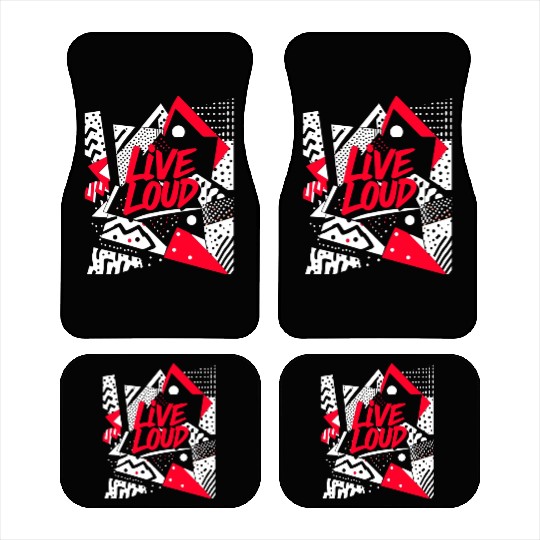 Live Loud Bold Typography Car Mats