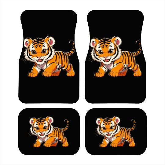 baby tiger happy to make friends Car Mats