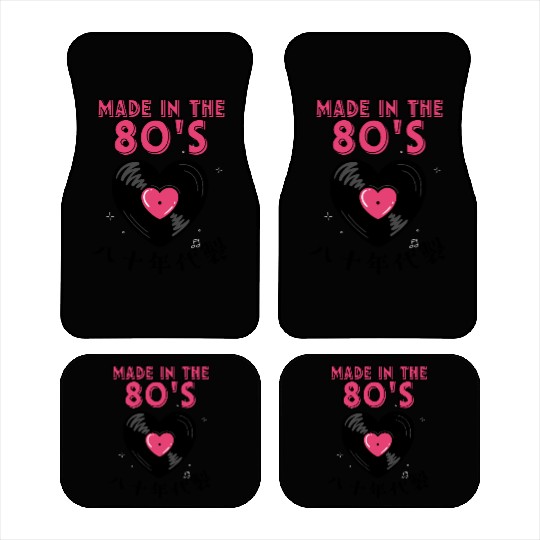 80s Retro Heart Vinyl Car Mats