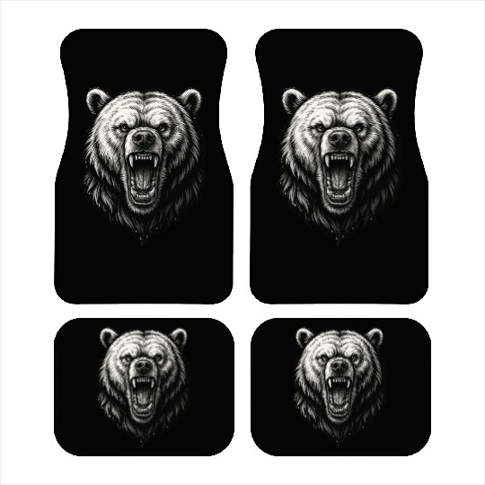 Fierce Roaring Bear Head Car Mats – Bold Wilderness