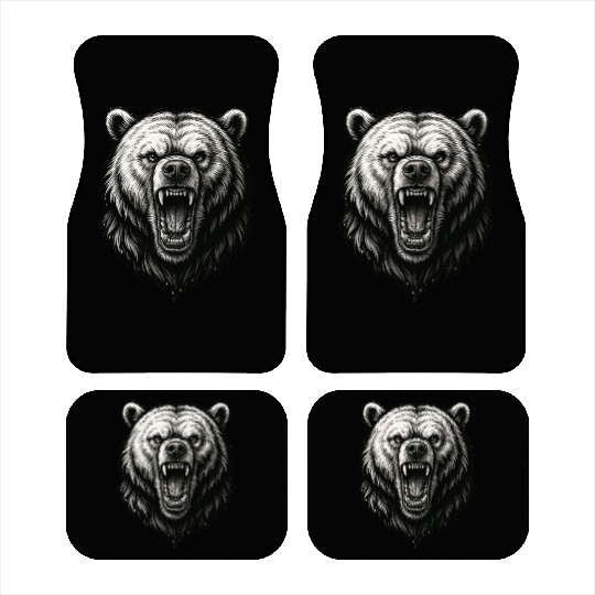 Fierce Roaring Bear Head Car Mats – Bold Wilderness
