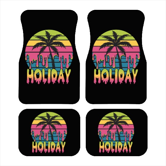 Vibrant Tropical Holiday Vibes With Sunset and Car Mats