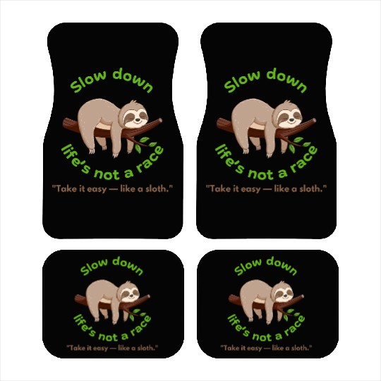 Take It Slow – Sloth Vibe Car Mats for Kids & Youth