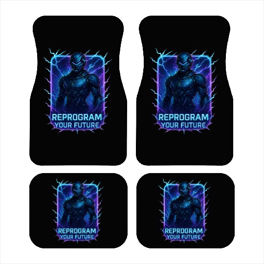 Reprogram Your Future – Futuristic Cyberpunk Robot Car Mats