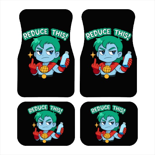Chibi Style Captain Planet Reduce This!Design Car Mats