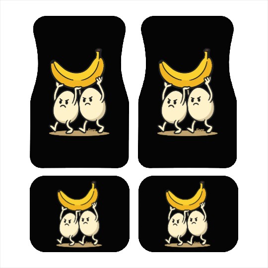 Angry Eggs Carrying Banana – Cartoon Fun Car Mats