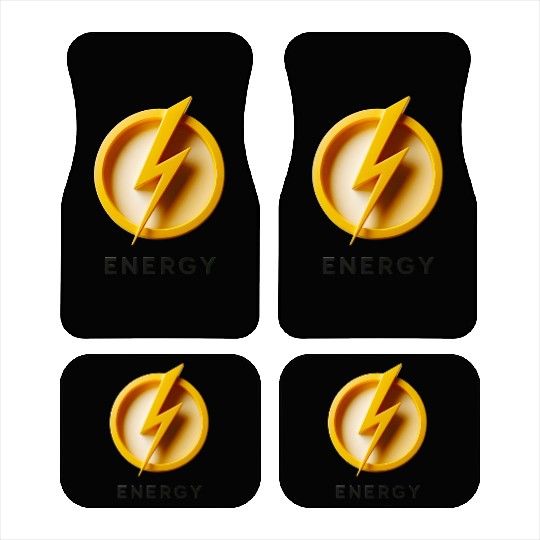 Minimalist Energy Lightning Bolt Cap Design Car Mats