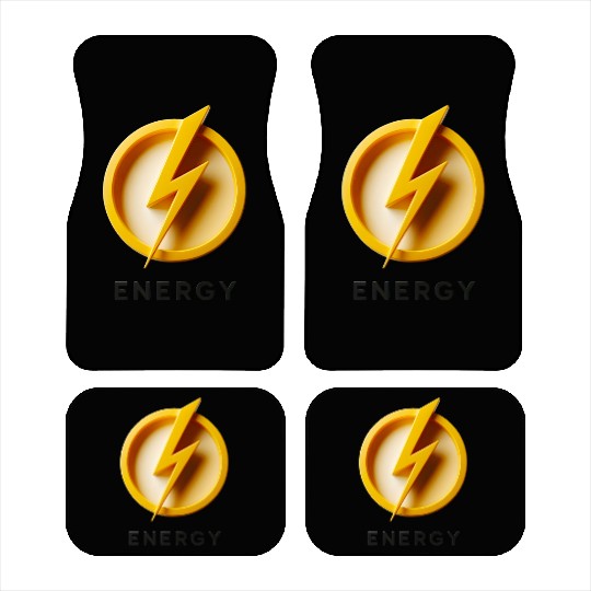 Minimalist Energy Lightning Bolt Cap Design Car Mats