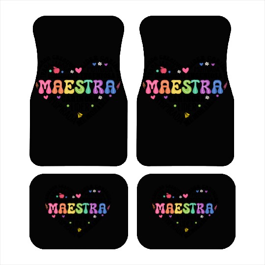 Teacher Maestra Spanish Teacher Heart Car Mats