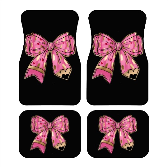 Valentine Teacher Coquette Bow Pencil Car Mats