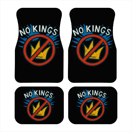 No Kings Protest Graffiti Crown Car Mats