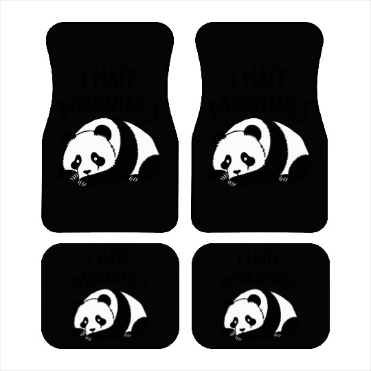 Panda I Hate Mornings Saying Car Mats