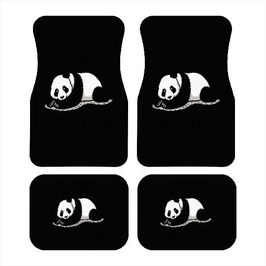 Panda I Hate Mornings Saying Car Mats