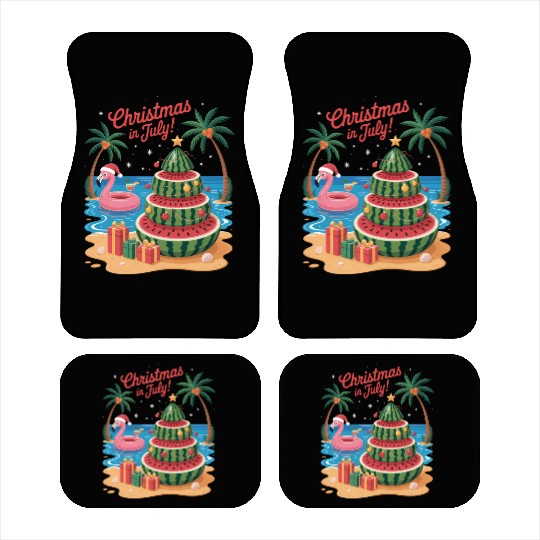 Christmas In July Watermelon Xmas Tree Santa Car Mats