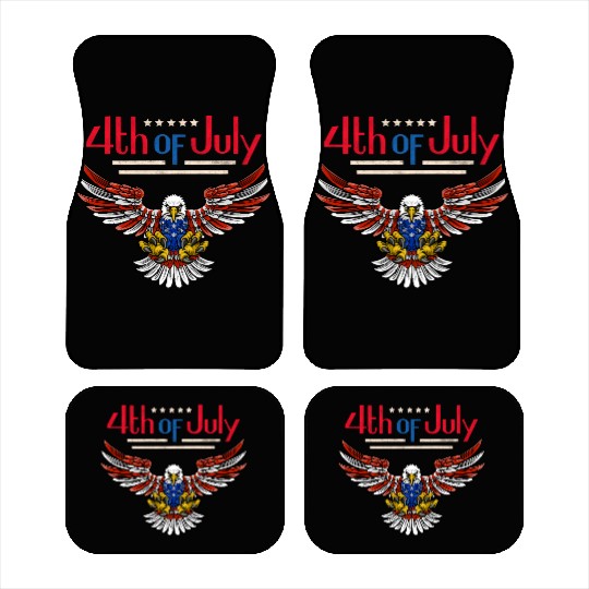 4th of July Patriotic Eagle USA Pride Art Car Mats