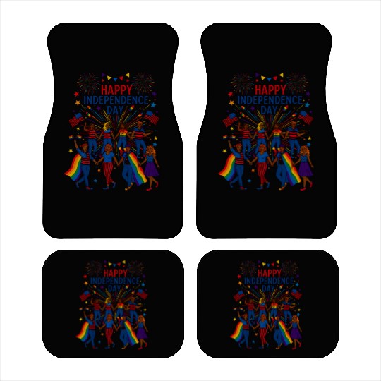 lgbt happy independence day Car Mats
