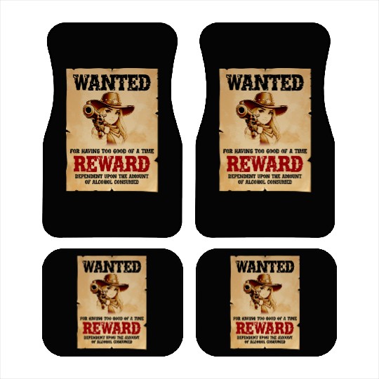 Wanted Cowgirl Reward Poster Car Mats