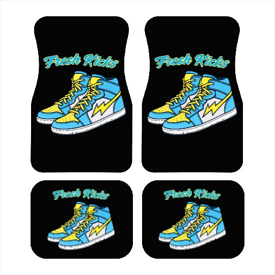 Fresh Kicks Lightning Bolt Sneakers Retro 80s Car Mats
