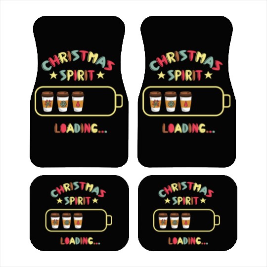 Christmas Spirit Loading X mas Coffee Car Mats