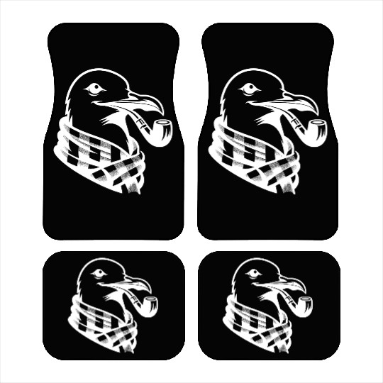 Nordic Seagull Art With Sailor Flair Car Mats