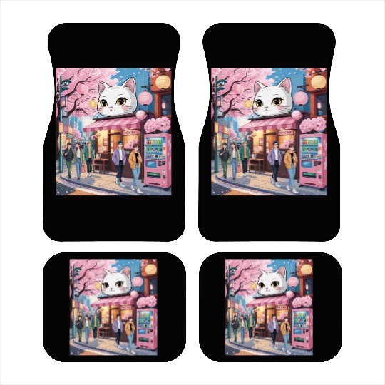 Tokyo Sakura Stroll – Cute Girl Under Cherry Bloss Car Mats