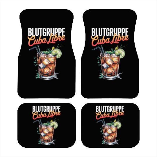 Blutgruppe Cuba Libre Cocktail Bartender Car Mats