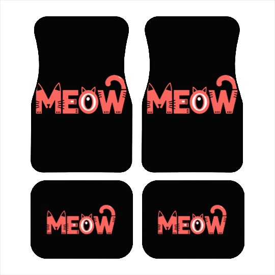 Playful Meow Cat Typography for Cat Lovers Car Mats