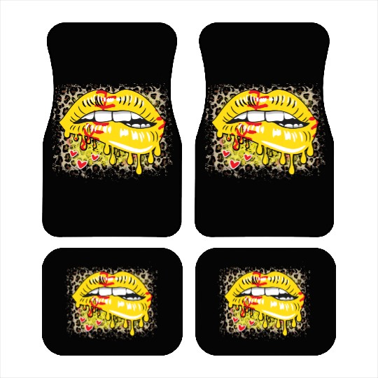 Softball Drip Lips Leopard Grunge Heart Pop Car Mats