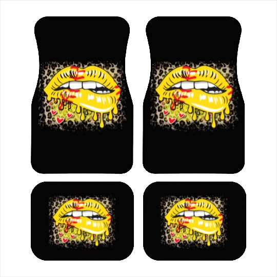 Softball Drip Lips Leopard Grunge Heart Pop Car Mats