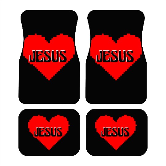 I LOVE JESUS PIXEL ART Car Mats